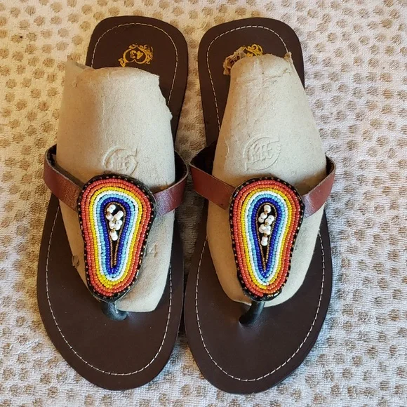 Cultural Maasai Sandals | Shoes | Unisex Maasai Leather  display picture 3